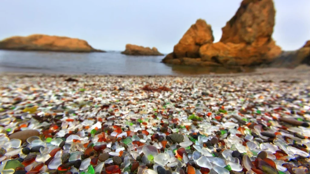 Glass pedal beach California, USA  Pretty landscapes, Glass beach  california, Landscape wallpaper